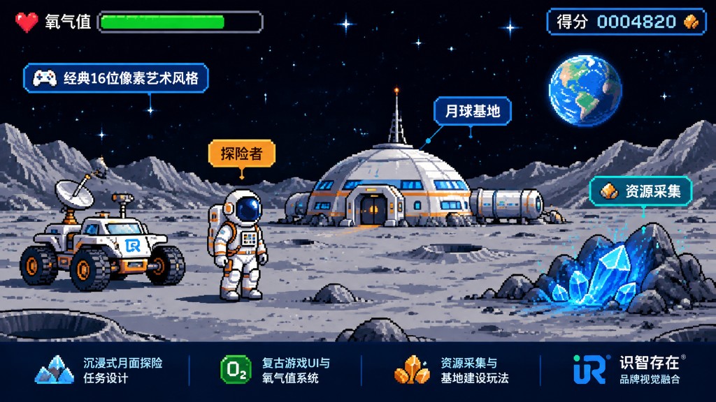 2D 像素封面：月面基地与探险者